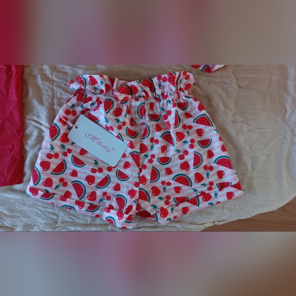 2 pice watermelon baby outfit with belt - Picture 2 of 6